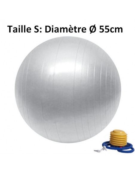 Ballon de Fitness - D 55 cm - Gris