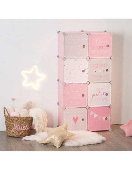 Armoire avec rangement modulable - L 64 cm x l 31,5 cm - Rose