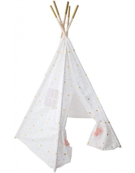 Tipi pour enfants - L 130 cm x l 130 cm - Blanc