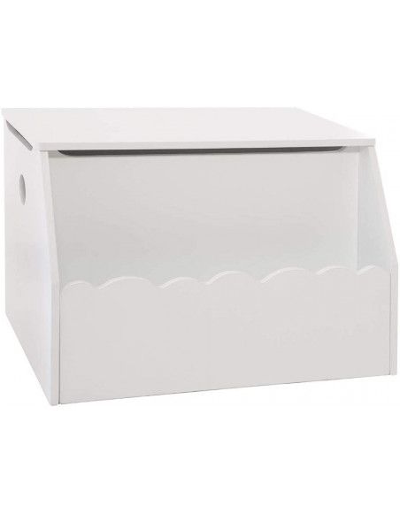 Coffre à jouets pour enfant - L 57,5 cm x l 38 cm - Blanc