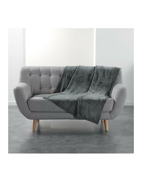 Plaid polaire - Flanou - 125 x 150 cm - Gris