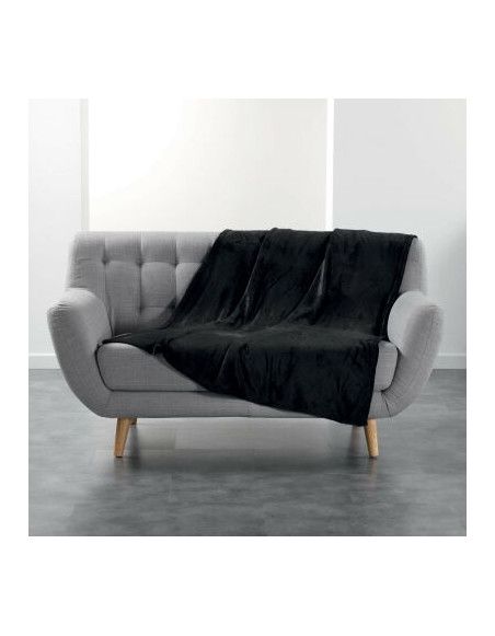 Plaid polaire - Flanou - 125 x 150 cm - Noir