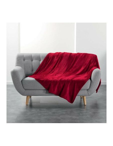 Plaid polaire - Flanou - 180 x 220 cm - Rouge