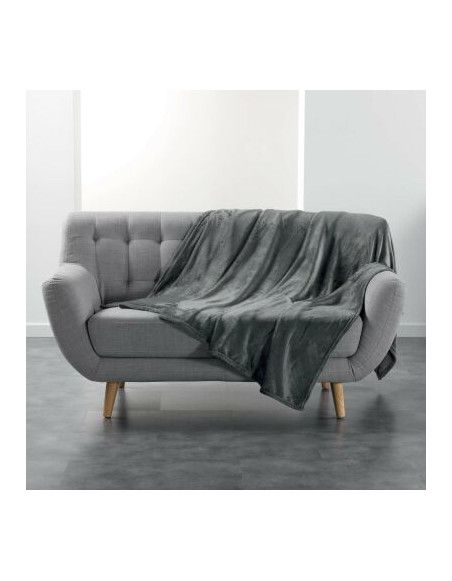 Plaid polaire - Flanou - 180 x 220 cm - Gris