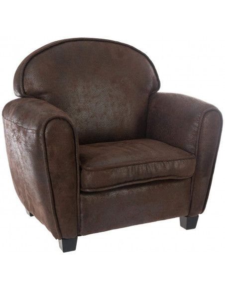 Fauteuil enfant - Club - L 49 cm x L 32 cm - Marron