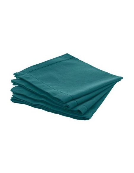 Lot de 4 serviette de table Chambray - L 40 cm x l 40 cm - Bleu