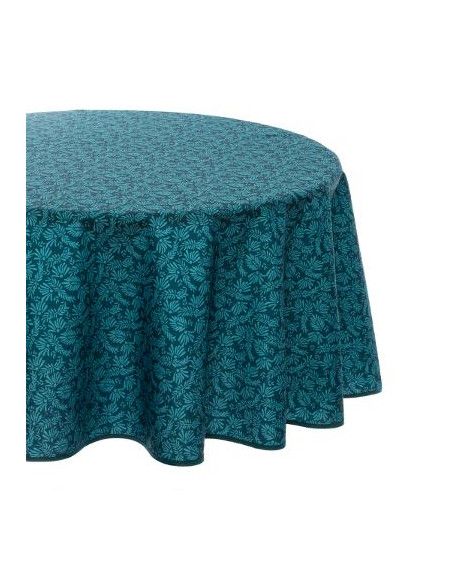 Nappe antitache imprimé feuille - D 180 cm