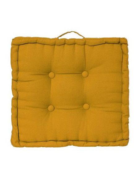 Coussin de sol en coton - L 40 cm x l 40 cm - Jaune