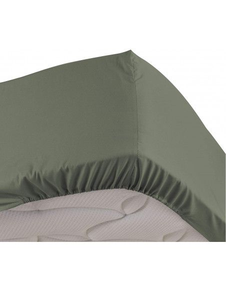 Drap housse uni - 90 x 190 cm - Percaline - Vert