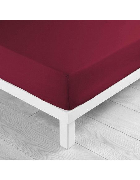 Drap housse uni - 180 x 200 cm - Lina - Rouge