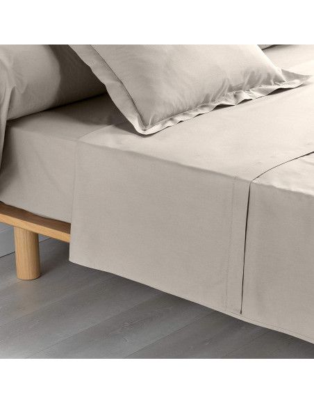 Drap plat uni - 180 x 290 cm - Percaline - Beige