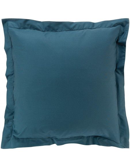 Taie d'oreiller à volants - 63 x 63 cm - Percaline - Bleu