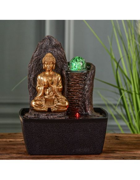 Fontaine Bouddha Haka - L 15 x l 20 x H 25 cm - LED