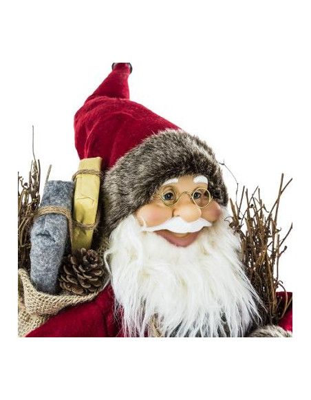 Père Noël traditionnel sur pied - L 19 cm x l 27 cm x H 61 cm