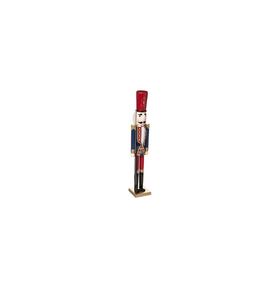 Casse-noisette de Noël en bois - H 106 cm - Bleu