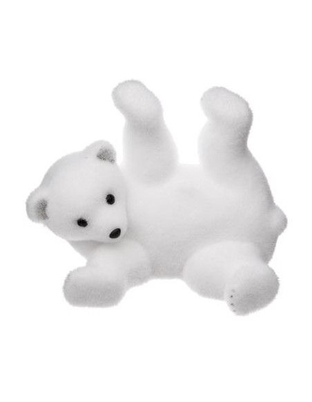 Décoration ours polaire roulade - L 30 cm x l 20 cm - Blanc