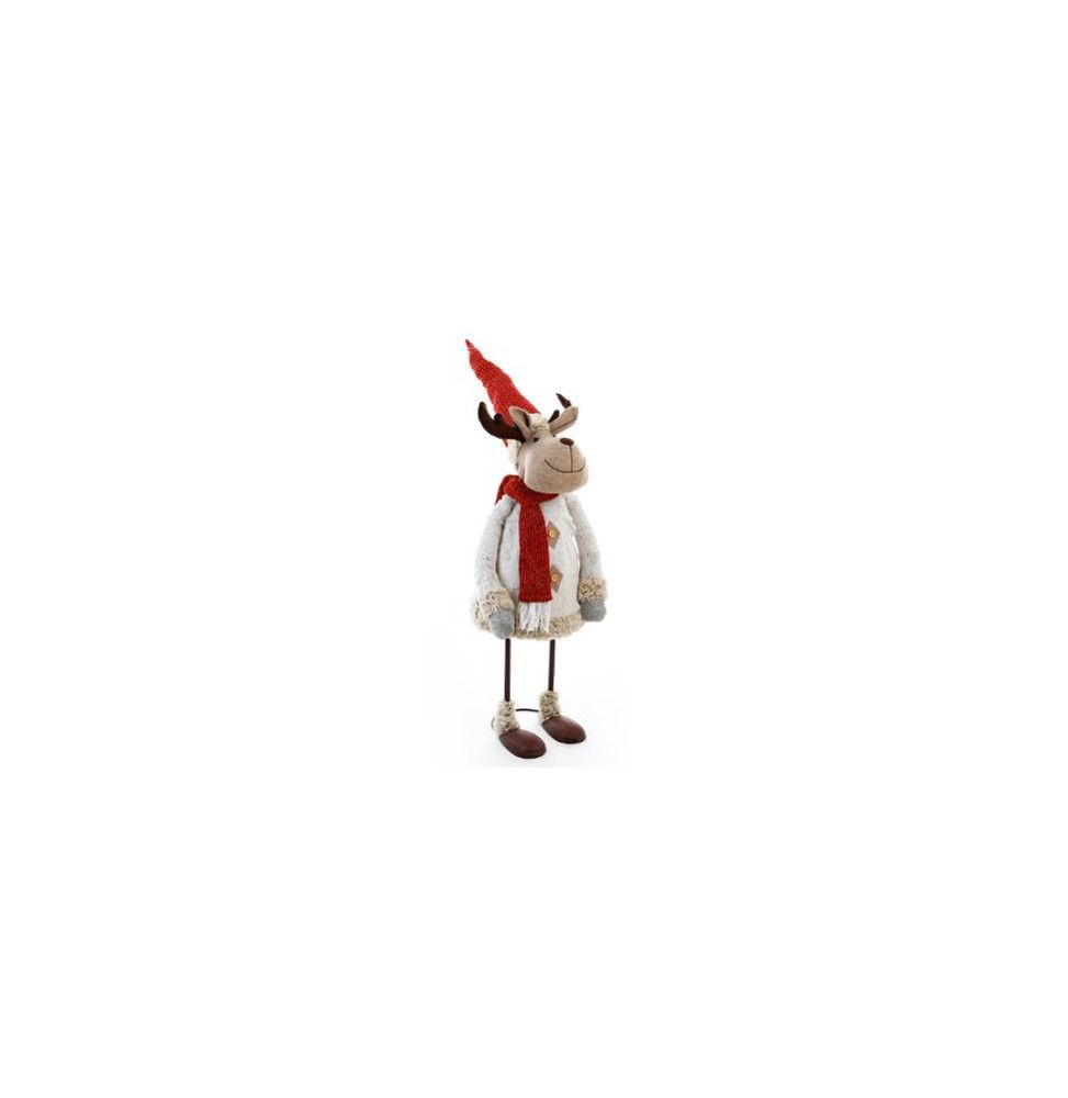 Renne de Noël décoratif - L 42 cm x l 40 cm - Métal