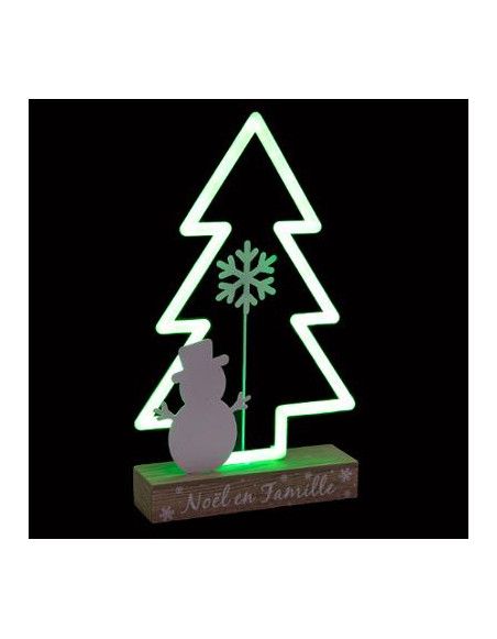 Sapin de Noël lumineux  - L 21,5 cm x l 5,7 cm - Vert