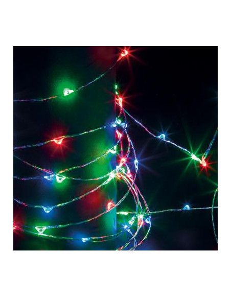 Guirlande lumineuse  fil d'argent - 30 M - Multicolore