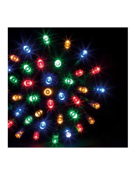 Guirlande lumineuse avec timer 200 LED fil vert - 20 mètres - Multicolore