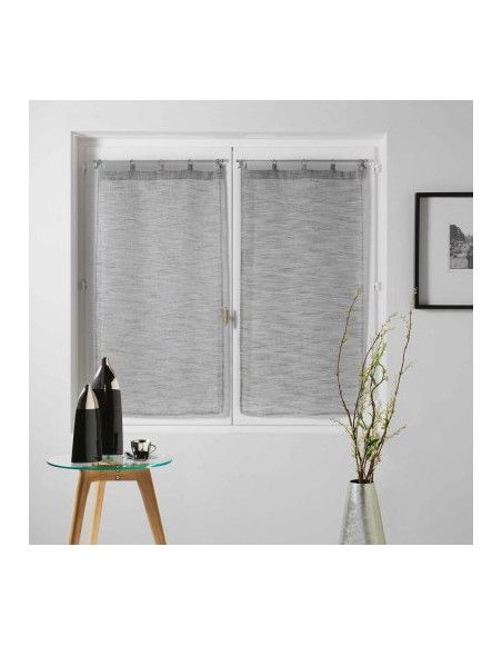 Paire de voilage tissé - 60 x 160 cm - Mila - Gris anthracite