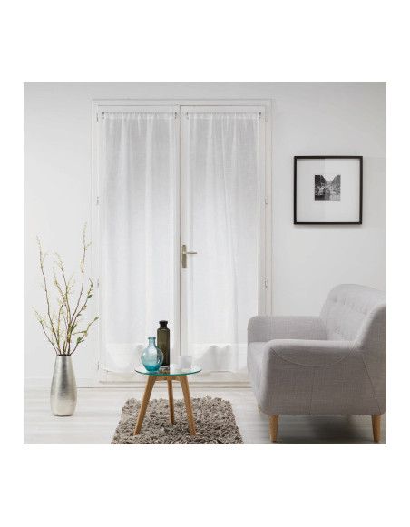 Paire de voilage à fronces - 70 x 200 cm - Mila - Blanc