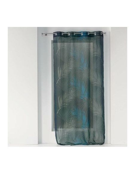 Voilage à oeillets imprimé  - 140 x 240 cm - Malyssa - Bleu