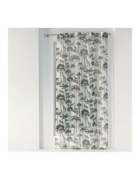 Voilage à oeillets imprimé  - 140 x 240 cm - Manapany - Vert