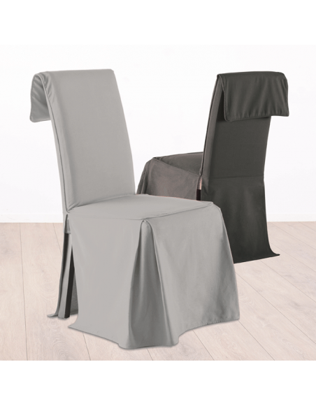 Housse de chaise ajustable - Gris - 100% coton