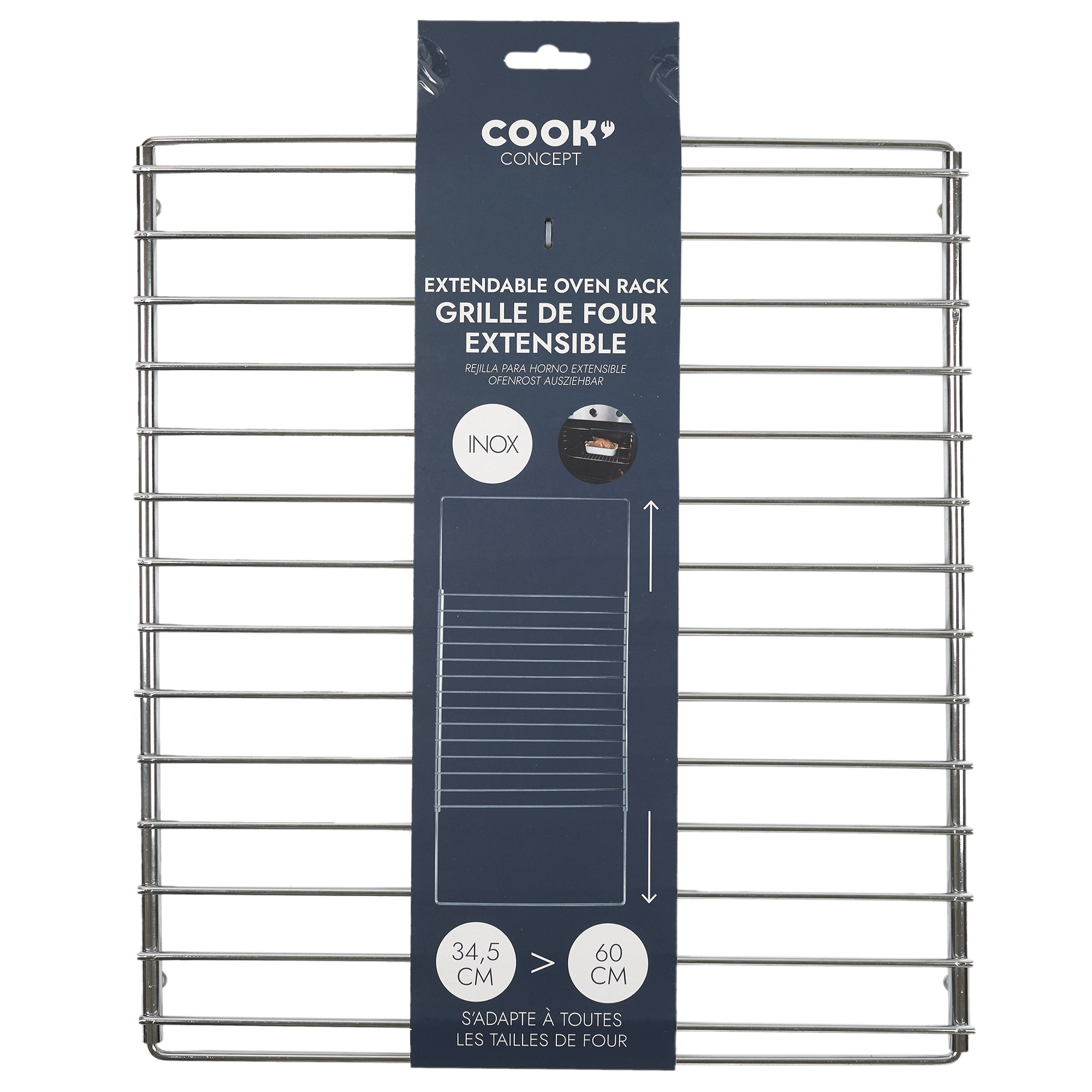 COOK CONCEPT - Grille de Four Extensible - INOX - Dimensions : 60