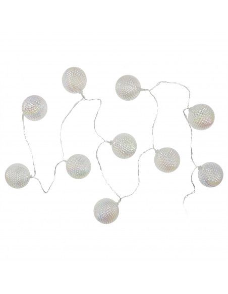 Guirlande - 10 Boules coquillage - L 192 cm - Transparent