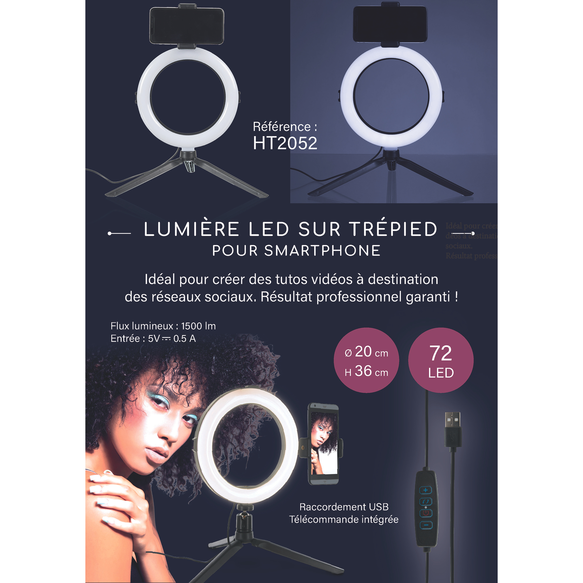 LUMIERE LED TREPIED XXL PHOTO VIDEO