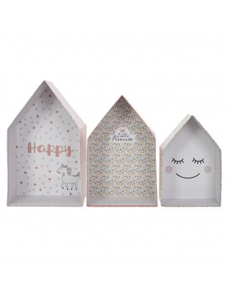 Lot de 3 boites de rangement maison - Gigogne - Fille