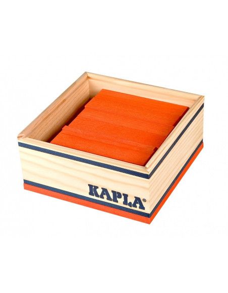 Kapla - Carré de 40 planchettes en bois - Orange