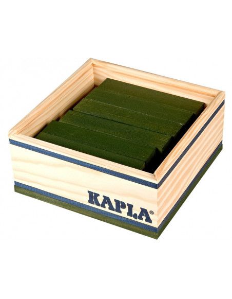 Kapla - Carré de 40 planchettes en bois - Vert