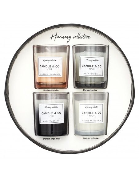 Coffret de 4 bougies parfumées - Harmony - D 5 cm x H 6.5 cm