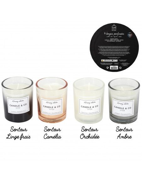 HEMSJÖ Lot De 4 Bougies Blanches Non Parfumées – Diam. 6 Cm, Haut. 8 Cm, 15 Heures De Combustion, Ambiance Chaleureuse & Élégante