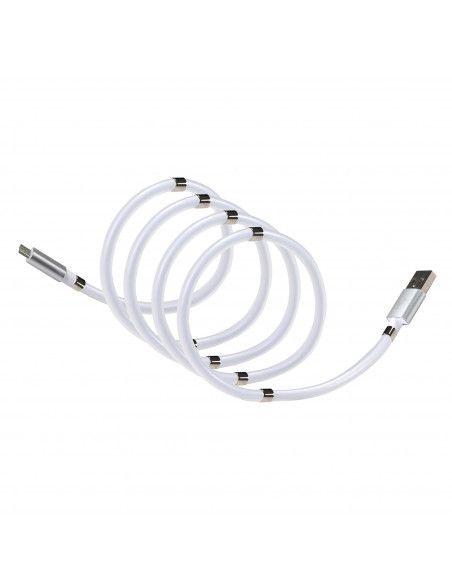 Câble de charge rapide - Micro USB - Magnétique - L 1 M - Blanc
