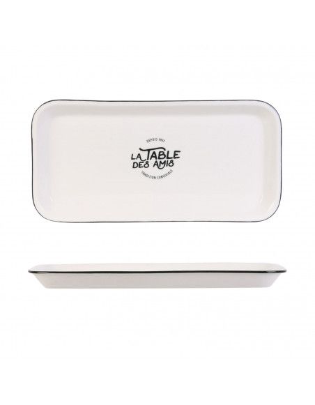 Plat de service - L 34 cm x l 16,5 cm - Blanc