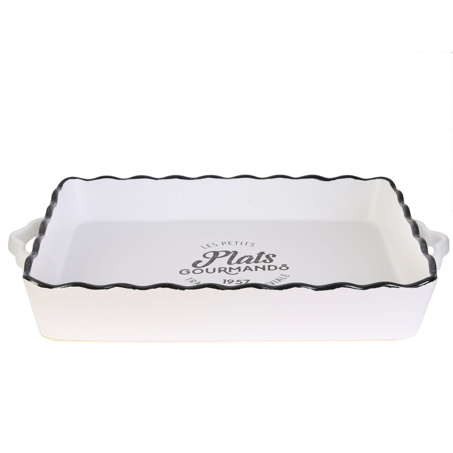 Plat au four rectangulaire L 40 x l 26.3cm x H 6.2 cm Céramique Blanc