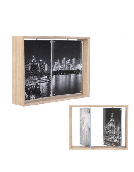 Cadre rotatif - 2 photos - L 22,5 cm x l 17 cm - H 5 cm