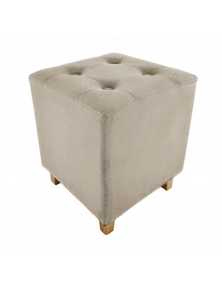 Pouf carré - Hyppolyte - 35 x 35 cm  - Beige