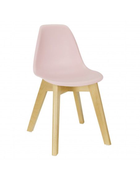 Chaise scandinave - Coque poudrée - L 30,5 x l 34,5 cm x H 56 cm - Rose