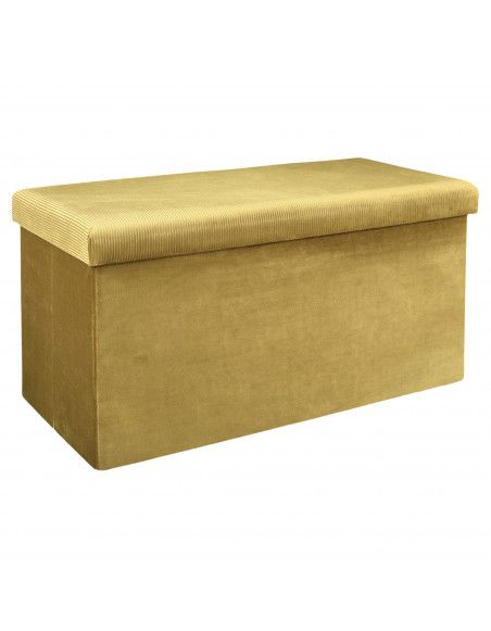 Banc coffre - Velours - Giulia - L 76 cm x 38 x 38 cm - Jaune