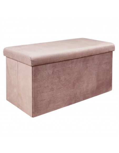 Banc coffre - Velours - Giulia - L 76 cm x 38 x 38 cm - Rose