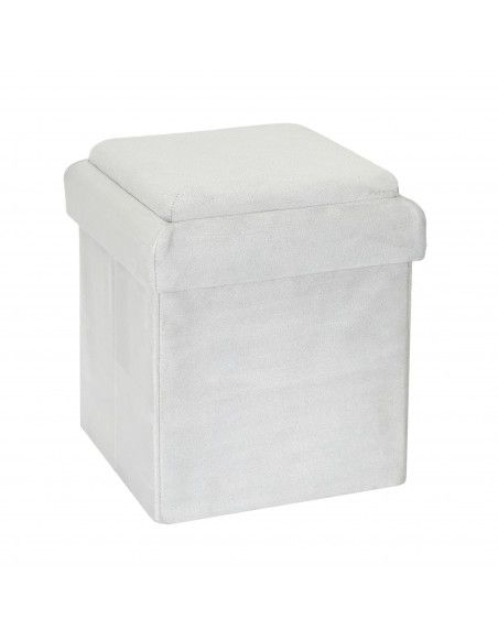 Pouf coffre - Pliable - Brique - 27 x 27 cm x 29 cm - Gris