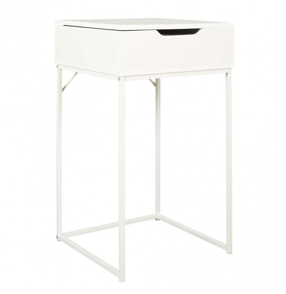 Coiffeuse en bois - 45 x 45 cm x H 77 cm - Abott - Blanc