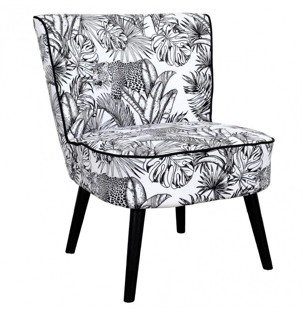 Fauteuil crapaud imprimé - Natural wild - L 63 cm x l 66 cm x H 76 cm