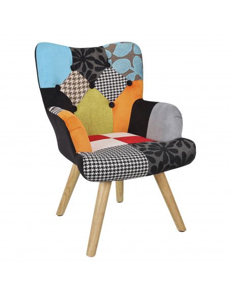 Fauteuil Patchwork pour enfants - L 45 cm x l 50 cm x H 65cm - Helsinki