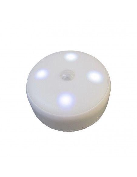 Détecteur de mouvement - 4 LED - D 7 cm x H 2,8 cm - Blanc